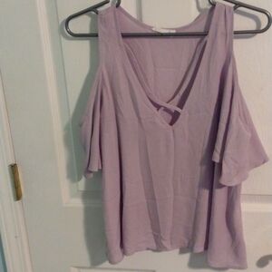 Chiffon cold shoulder top